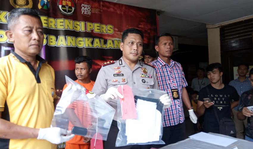 Kapolres Bangkalan AKBP Rama Samtama Putra saat merilis hasil ungkap kasus penculikan anak