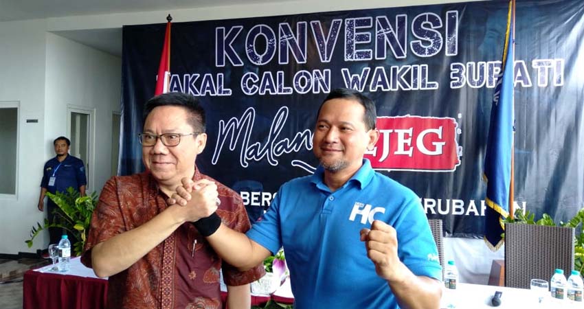 Sam HC Bersama Gunadi Handoko Cabub dan Cawabub Malang Jalur Independen. (Sur)
