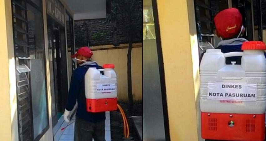 Dinkes Pasuruan Kota Semprot Disinfectant Semua Puskesmas