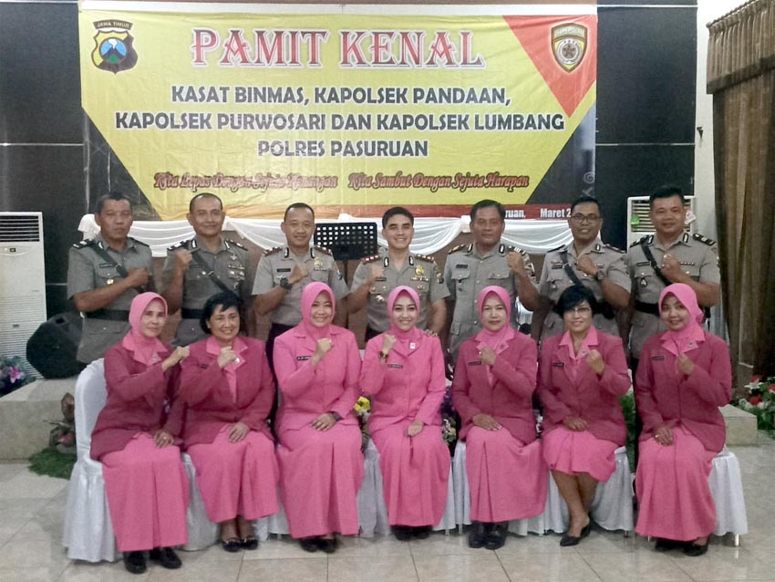 Kapolres Pasuruan Lantik Wajah Baru, Kapolsek Pandaan, Lumbang, Purwosari dan Kasat Binmas