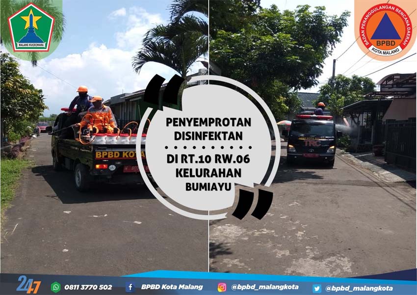 1243 ODR, Pemkot Malang Gasak Corona Tiada Henti, 12.318 Liter Spray Telah Disebarkan