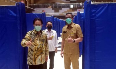 SIDAK - Plt Bupati Sidoarjo, Nur Ahmad Syaifuddin didampingi sejumlah pejabat menggelar sidak daya tampung Mal Pelayanan Publik (MPP) yang mampu menampung 129 pasien isolasi Covid-19, Rabu (10/6/2020)