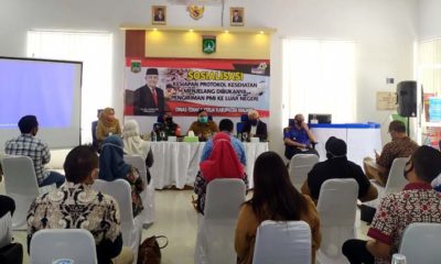 Sosialisasi Kesiapan Protokol Kesehatan di Gedung LTSA Disnaker Kabupaten Malang. (ist)