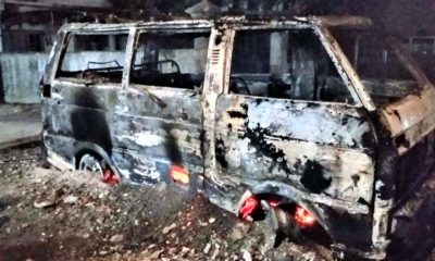 Mobil Modifikasi dari Lumajang Terbakar Dekat SPBU Keting Jember