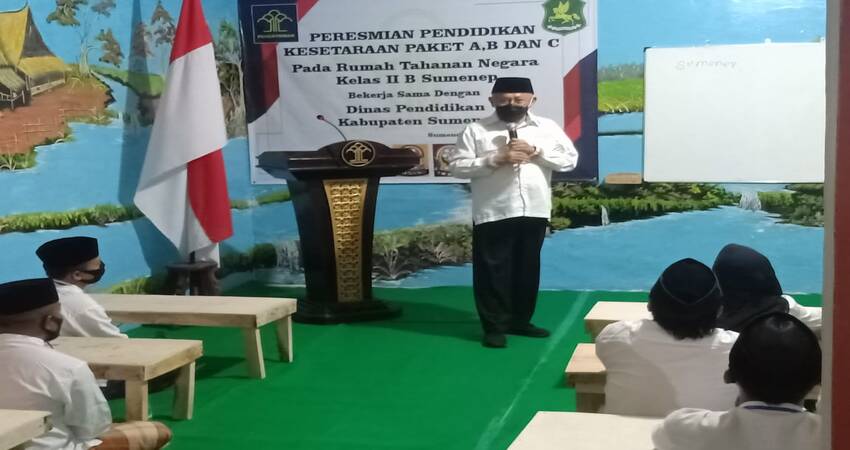 Peresmian pendidikan di Rumah Tahanan Negara (Rutan) kelas II B Sumenep.