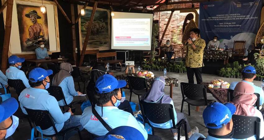 Sosialisasi CHSE (Clean, Healthy, Safety and Environment sustainablity) terkait pembukaan tempat wisata di Kabupaten Malang.