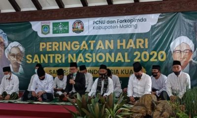 Peringatan Hari Santri Nasional (HSN) ke-5 dilaksanakan di Pendopo Agung Kabupaten Malang, Kamis (22/10) pagi.