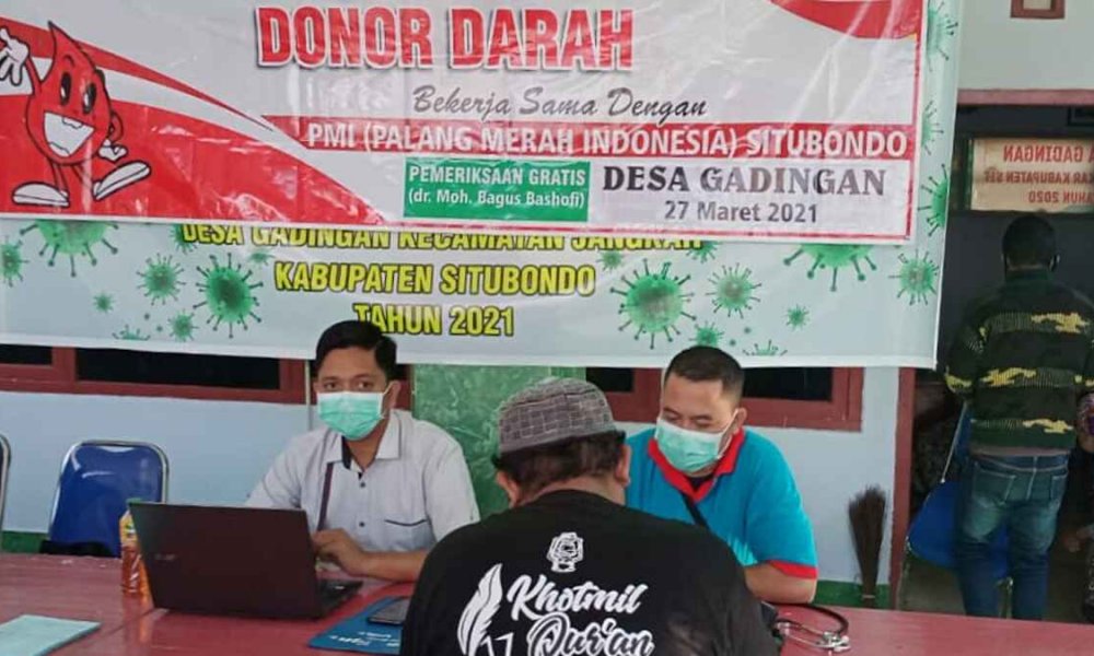 GP Anshor PAC Jangkar bersama PMI dan Pemdes Gadingan Gelar Donor Darah