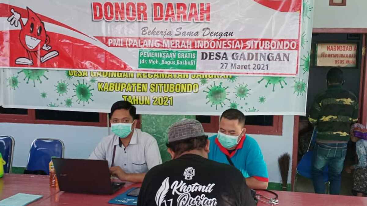 GP Anshor PAC Jangkar bersama PMI dan Pemdes Gadingan Gelar Donor Darah