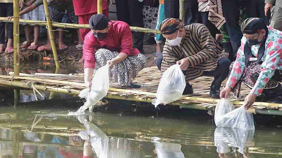 Sebar Benih Ikan, Bupati Arifin Manfaatkan Bekas Galian Emas