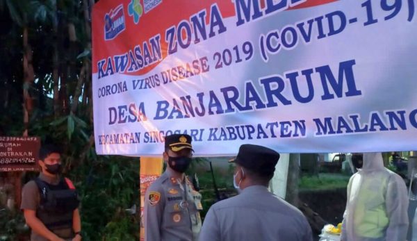 Kapolres Malang Tinjau Lokasi Lockdown Akibat Warga Desa Banjararum Singosari Terpapar Covid-19