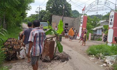 Kesal Jalan Rusak Tak Kunjung Diperbaiki, Warga Ardirejo Situbondo Tanam Pohon Pisang