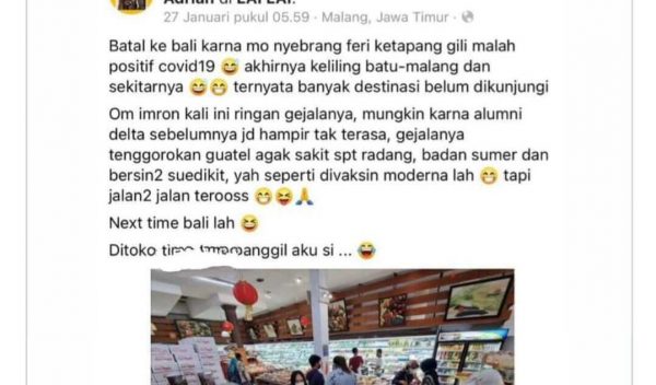Viral Wisatawan Berbelanja saat Berstatus Covid-19, Polresta Malang Kota Kantongi Identitas dan Surati Pemilik Akun untuk Beri Klarifikasi