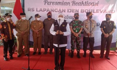 Disaksikan Forkopimda Malang Raya, Gubernur Khofifah Kembali Resmikan Reaktivasi RS Lapangan Ijen Boelevard sebagai Pendukung Isoter