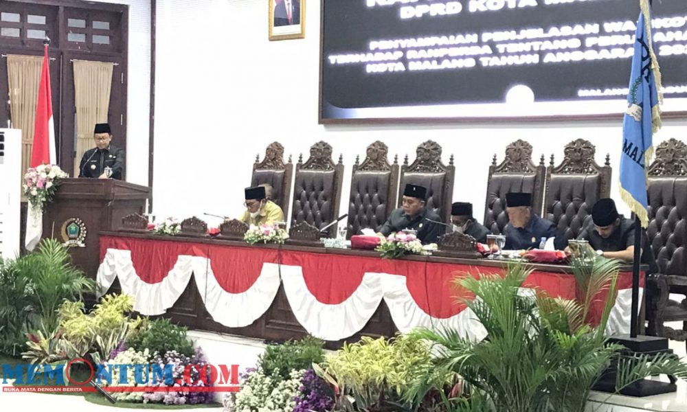 Paripurna Penjelasan Wali Kota Malang Mengenai Ranperda APBD 2022, Pendapatan Daerah Alami Perubahan