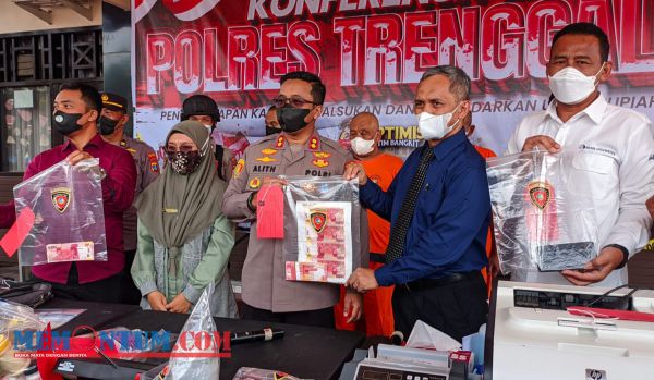 Tiga Pelaku Peredaran Uang Palsu Antar Provinsi Berhasil Dibekuk Polres Trenggalek