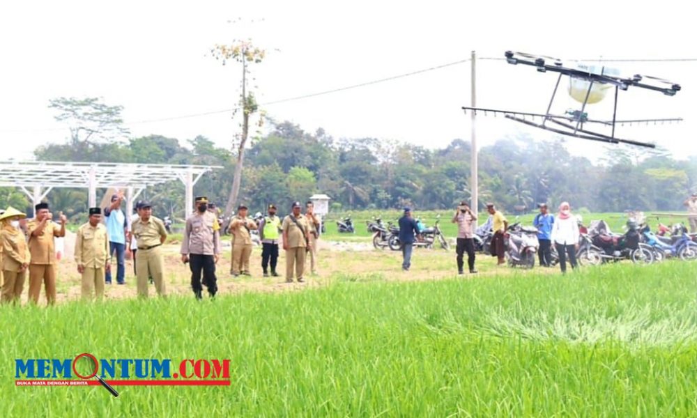 Jawab Perkembangan Zaman, Petani di Kabupaten Blitar Jangkau Penyempotan Biosaka dengan Drone