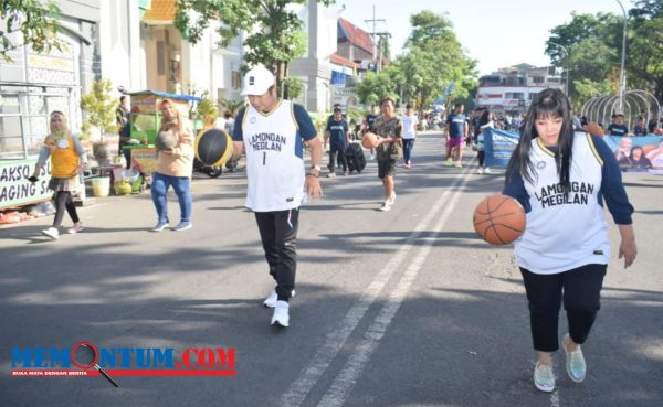 Bupati Lamongan bersama Ratusan Pebasket Lakukan Aksi Dribbel Bola sebagai Kampanye Cabor Bola Basket