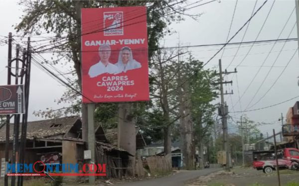 Baliho Capres dan Cawapres Pasangan Ganjar - Yenny Terpasang di Kota Batu, DPD PSI Benarkan Dipasang DPP