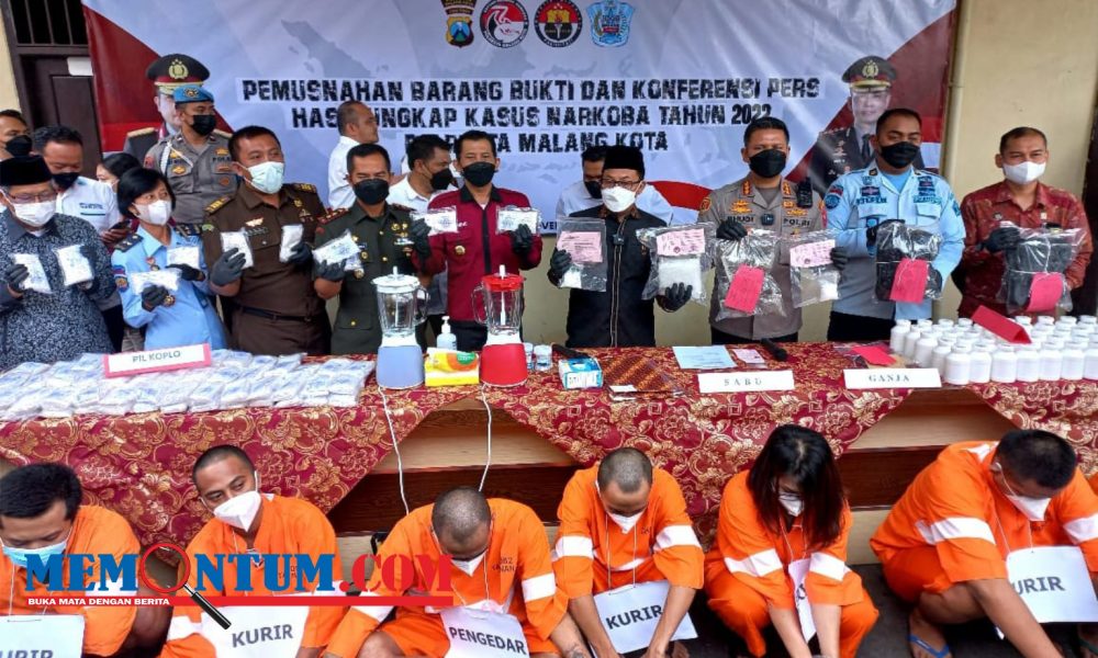 Selamatkan 32.154 Jiwa dari Bahaya Narkoba, Kapolresta Malang Kota Musnahkan 1082,17 Gram Sabu dan 3,927 Kg Ganja