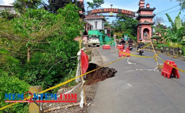 Terancam Longsor, Jalur Giripurno Kota Batu dan Kabupaten Malang Disterilkan dari Roda Empat
