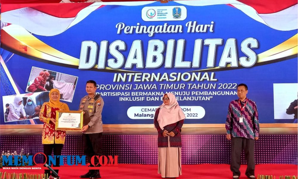 Peduli Disabilitas, Kapolresta Malang Kota Raih Penghargaan Gubernur Jatim