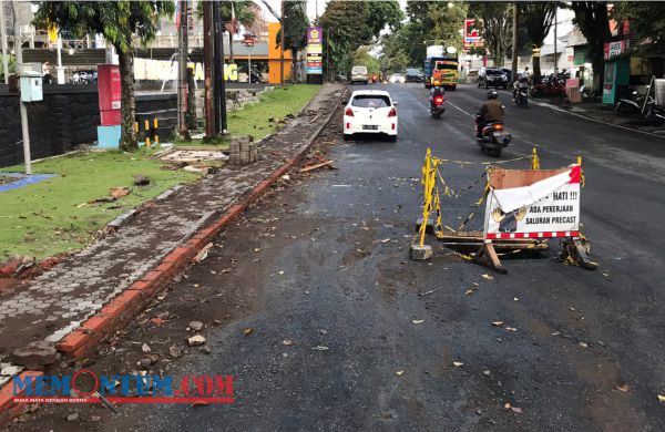 Finishing Proyek Gorong Gorong Jalan Raya Dieng Kota Malang Molor, Denda Puluhan Juta Menanti