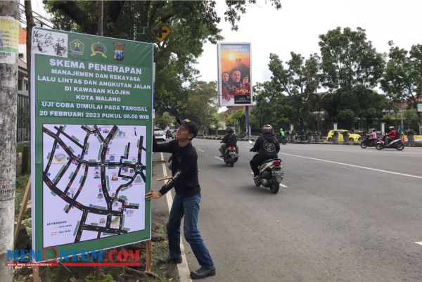 Jelang Penerapan Uji Coba Satu Arah, Dishub Kota Malang Pemasang Banner di Delapan Titik