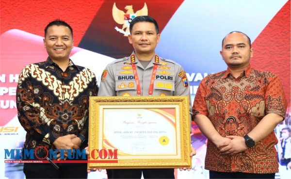 Beri Pelayanan Optimal, Polresta Malang Kota Raih Penghargaan Pelayanan Prima dan Predikat Pembangunan ZI Polri 2022
