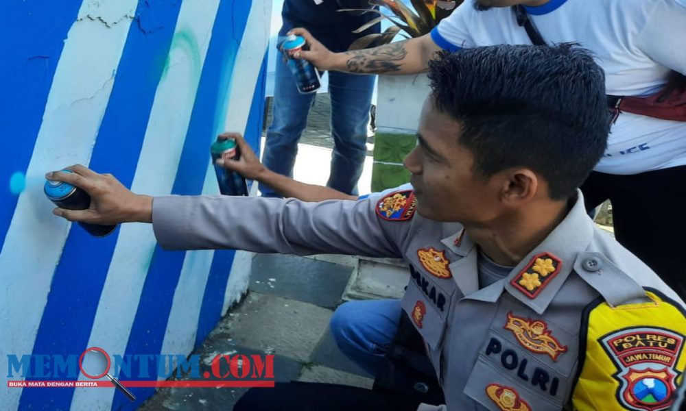 Polres Batu Gelar Lomba Mural untuk Aremania dan Aremanita di Pos Polisi Batu Town Square