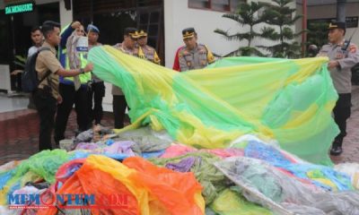 83 Balon Udara Siap Terbang Diamankan Petugas Gabungan Polres Trenggalek TNI hingga PLN