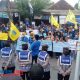 Puluhan Aktivis PMII Lamongan Gelar Aksi Unjuk Rasa Tolak UU Ciptakerja di Gedung DPRD