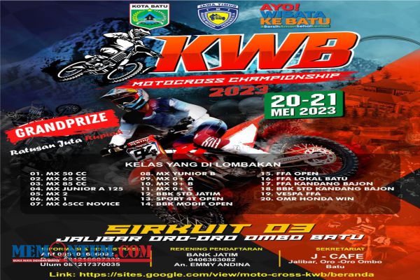 Ratusan Krosser Nasional Bakal Uji Garang di KWB Motocross Championship 2023 Kota Batu