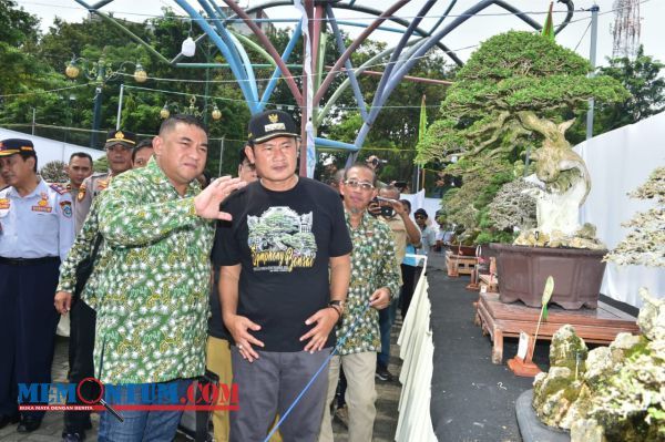 Buka Pameran Bonsai di Alun-alun Lamongan, Bupati Yuhronur Dukung Peningkatan Ekraf melalui Hobi Bonsai