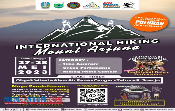 Explor Puncak Gunung Arjuno, Disparta Kota Batu Gelar Event International Hiking Mount Arjuno 2023