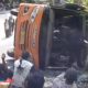 Bus Rombongan Wisatawan dari Kabupaten Malang Terguling di Gunungkidul